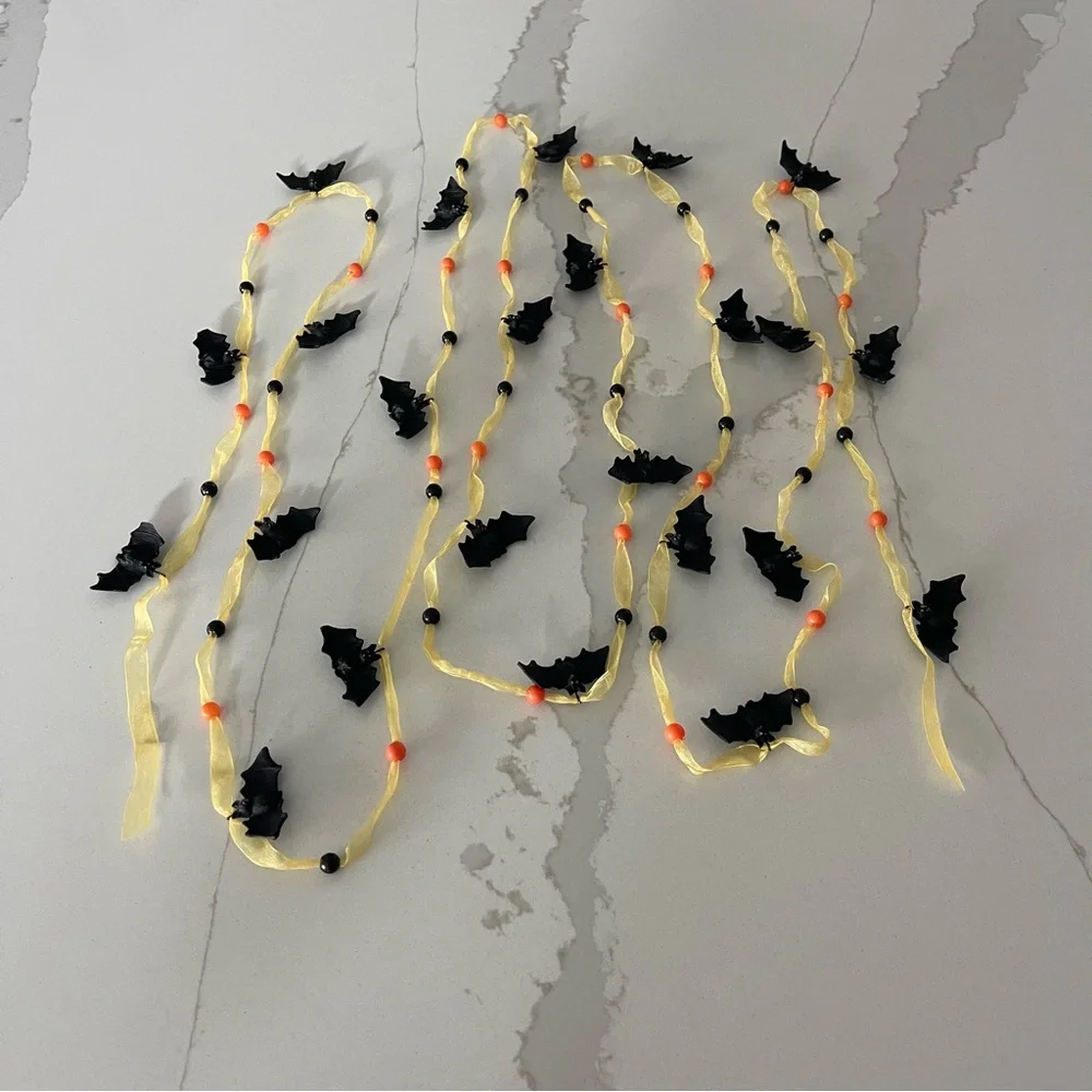 Halloween Bat and Bead garland 12 feet long